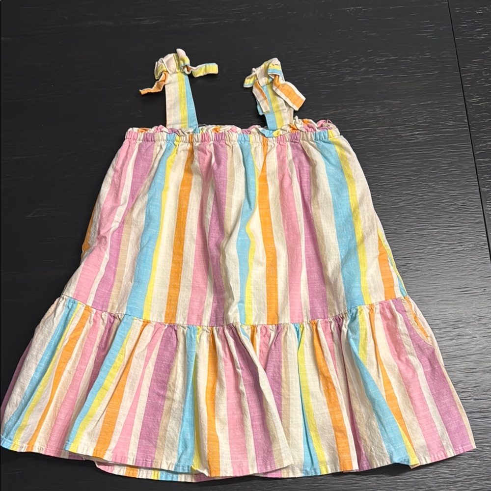 Colorful Striped Dress with Bow Straps